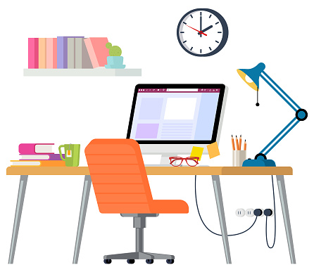 Vector illustration of home office