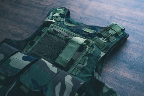 Military body armor stock photo
