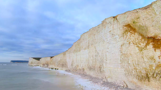 istock White cliffs at the English coast - aerial view 1220123641