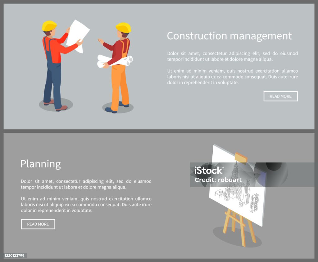 Construction Management Graphics Construction Management Set Vector Illustration Stock Illustration ...
