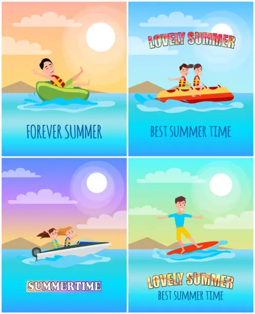 Vector illustration of Forever Summertime Collection Vector Illustration