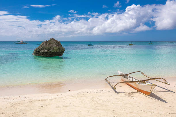 istock boat, Boracay island, Philippines. 1220127563