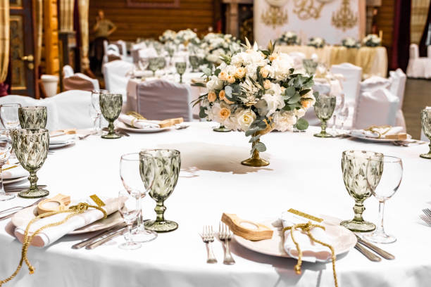 istock Luxury wedding arrangement. Wedding banquet decoration. 1220128195