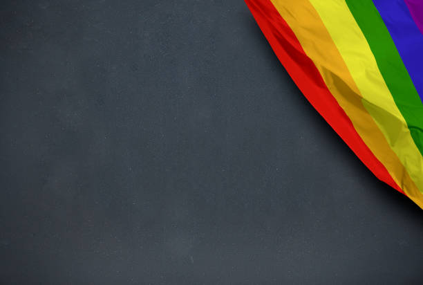 Gay flag on blackboard background