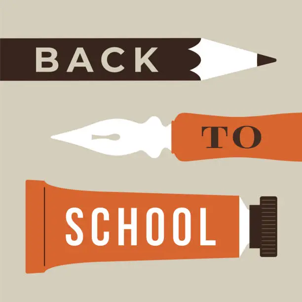 Vector illustration of Back to school banner design with many education theme icons.
