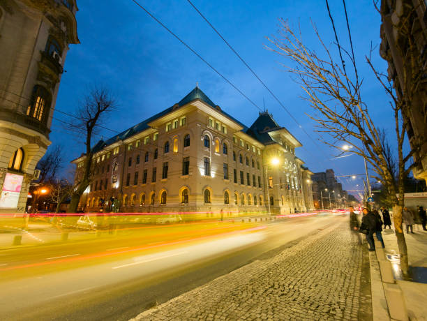 Bucharest, Romania -  February 21, 2020: Beautiful city hall building in Bucharest, Romania.