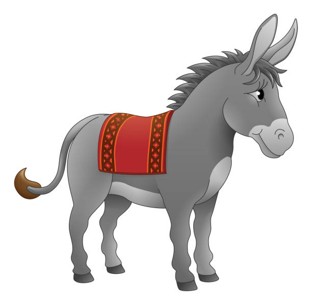 Donkey Animal Cartoon Character Stock Illustration - Download Image Now -  Donkey, Cartoon, Illustration - iStock