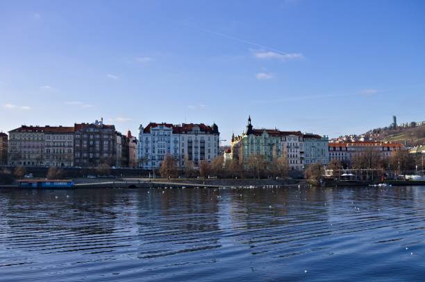 istock Traditional bohemian buildings along the Vltava river (Prague, Czech Republic, Europe) 1220137982
