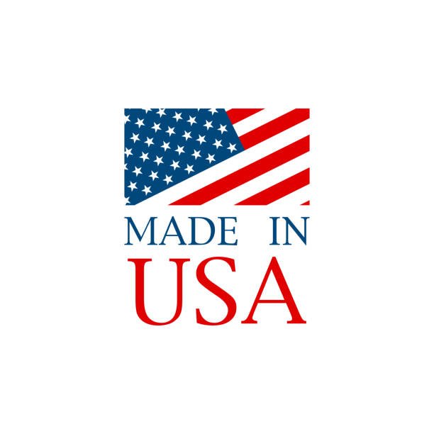 Made in the USA set of banner on a white background. Vector isolated illustration Made in the USA set of banner on a white background. Vector isolated illustration usa made in the usa industry striped stock illustrations