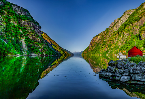 View of the Hylsfjord in Suldal, Norway