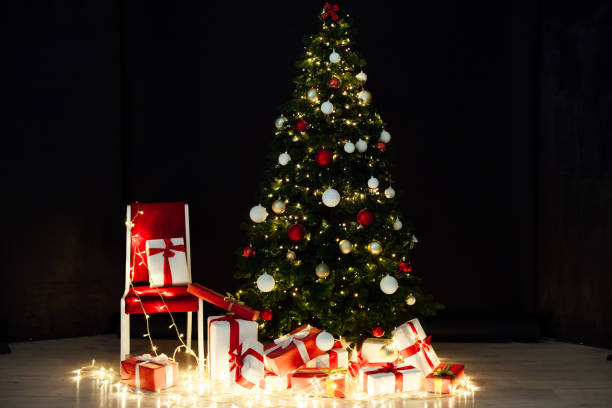 istock Christmas decor home Christmas tree new year gifts 1220146469