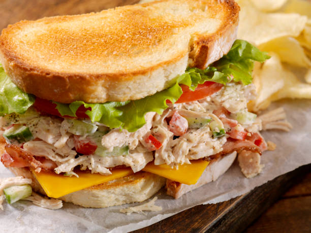 istock Turkey Salad and Cheddar Cheese BLT with Potato Chips 1220148356