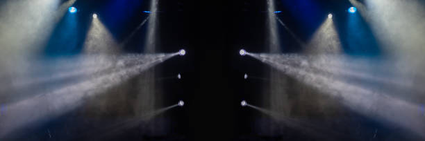 istock Abstract texture background for design. Stage light and smoke on stage, lighting and spotlights. 1220152702