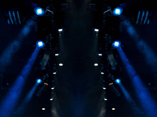 istock Abstract texture background for design. Stage light and smoke on stage, lighting and spotlights. 1220152981