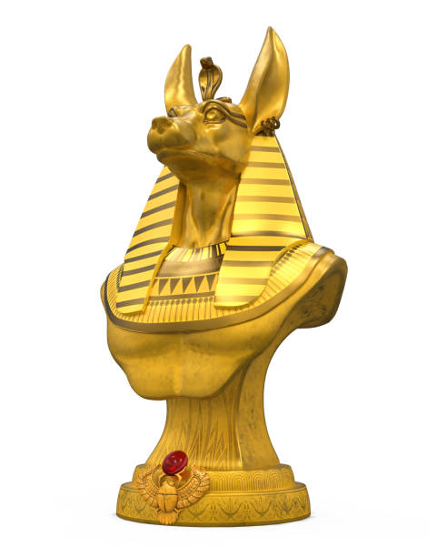 istock Golden Egyptian Anubis Statue Isolated 1220153445