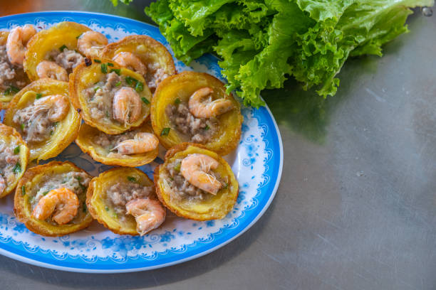 istock Vietnam styled shrimp pancake served with vegetable- Banh Khot 1220154870