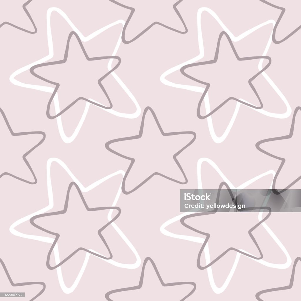 Các Ngôi Sao Hình Học Hoa Văn Liền Mạch Trên Nền Màu Hồng Hình ...
