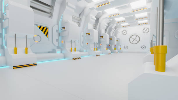 istock Spaceship Corridor is a stock motion graphics video that shows the interior of a moving spaceship. The POV moves along the corridor .3D rendering 1220160096