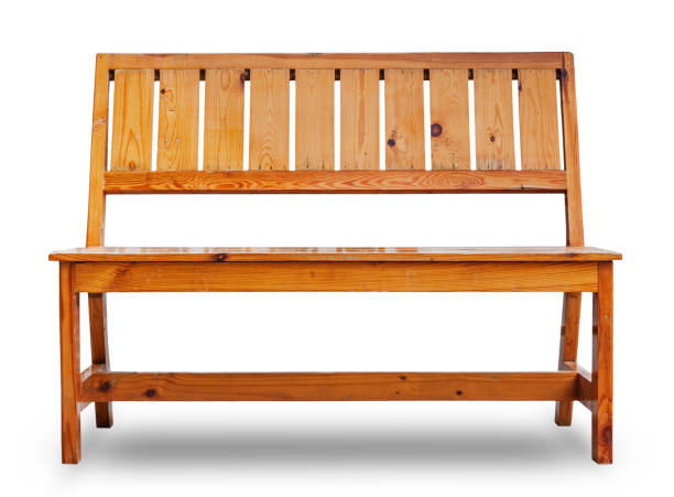 istock Long chair wood isolated 1220160406