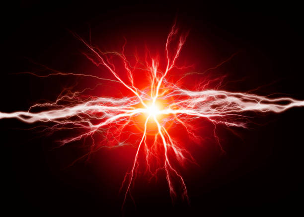 istock Pure energy and electricity with red bolts power background 1220170062