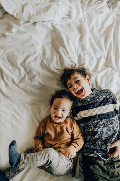 istock Little boys having fun at home 1220170941