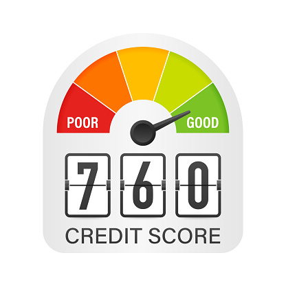 Credit score scale showing good value. Vector stock illustration