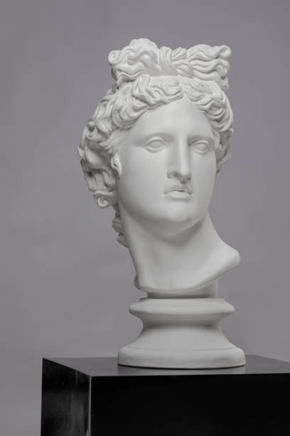 istock White plaster statue of a bust of Apollo Belvedere 1220174364