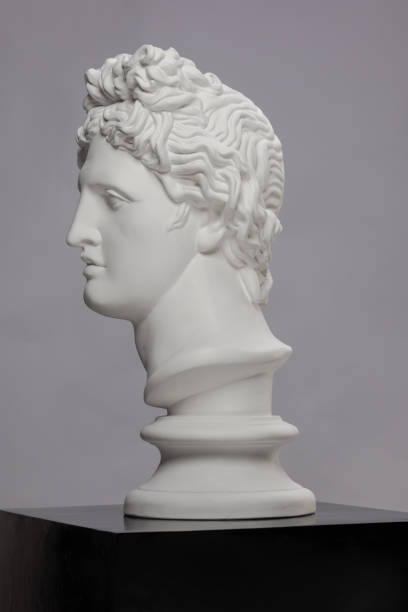 istock White plaster statue of a bust of Apollo Belvedere 1220174515
