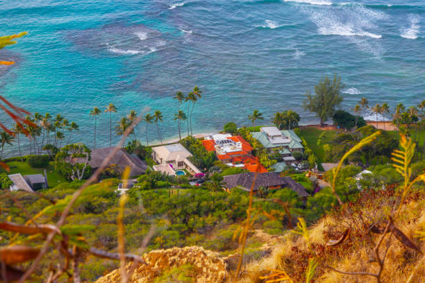 istock View of Hawaiian houses with waterfront 1220176093