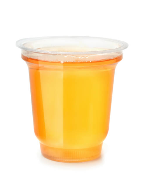 istock Plastic cup of fruit jelly dessert 1220176578