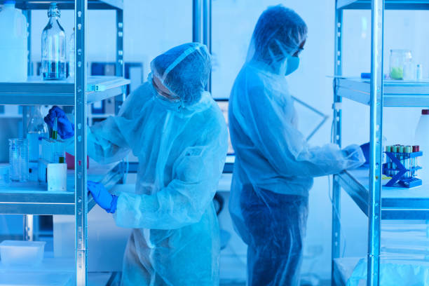 istock Chemists working with chemicals 1220182568