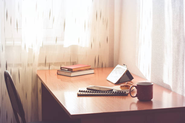 istock Distance work from home or learning online or distance education concept. 1220182937