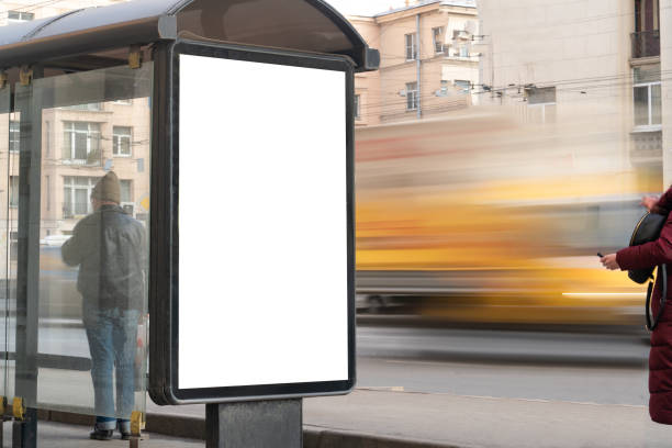 istock Blank street billboard at the bus stop 1220184081