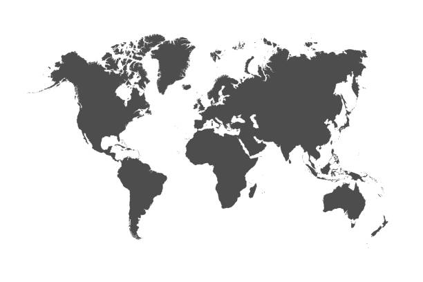 ilustraciones, imágenes clip art, dibujos animados e iconos de stock de mapa mundial - diseño plano