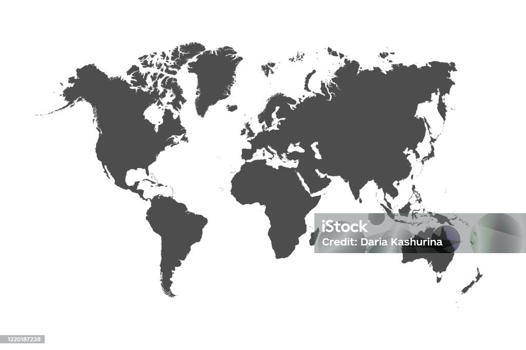 Carte du monde - clipart vectoriel de Planisphère libre de droits