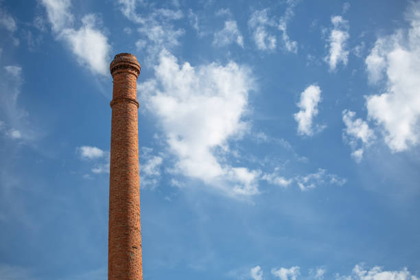 istock View of a industrial chimney made with orange massive brick 1220187416