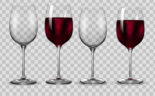 空の完全な透明な赤ワイングラス。ベクトル。 - spilling wine glass drink点のイラスト素材／クリップアート素材／マンガ素材／アイコン素材