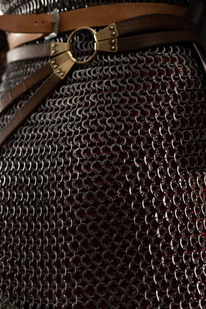 istock Mannequin man with a beard in a helmet and armor of a knight 1220192392
