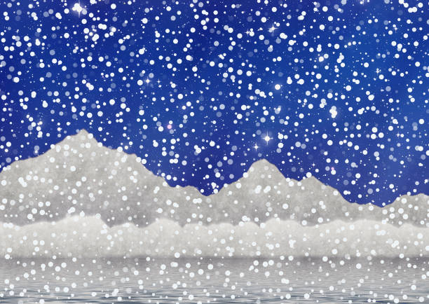 istock white ice mountains near water with snowfall background 1220199333