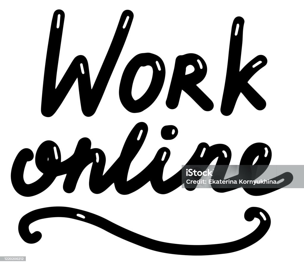 Work From Home Lettering Work From Home Lettering Calligraphy Illustration Home Office Working ...
