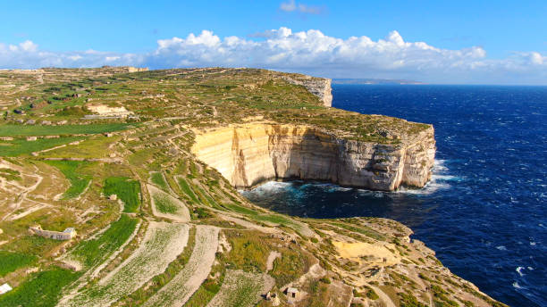 istock Panoramic view over the Coast of Gozo - Malta by drone 1220204201