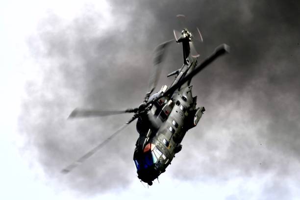 istock Merlin helicopter in nose dive 1220213982