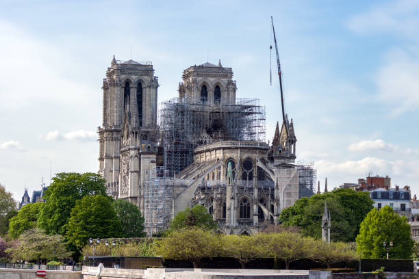 istock Notre Dame de Paris Reinforcement work after the fire 1220216873