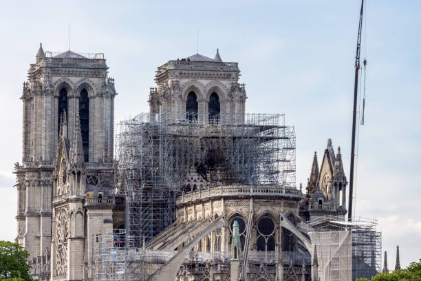 istock Notre Dame de Paris on April 17, 2019: Reinforcement work after 1220216878