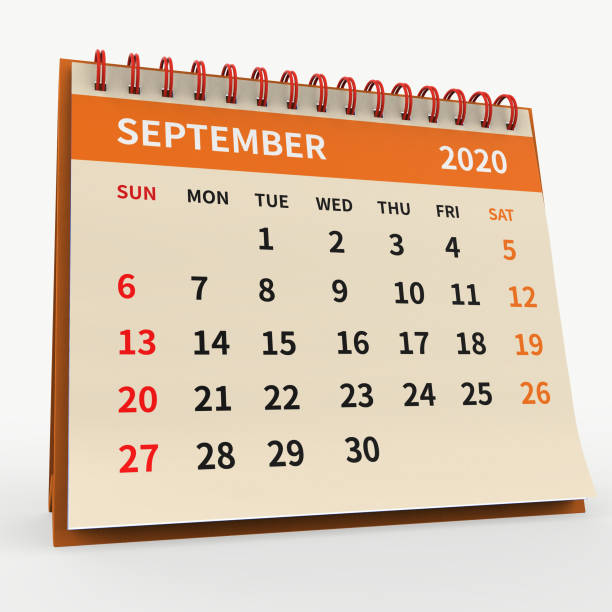 istock Standing Desk Calendar September 2020, color page 1220217006