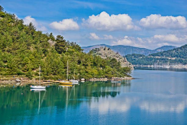 istock Blue voyage. Daily boat trip. 1220219438