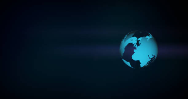 istock Backgrounds motion of futuristic globe global spinning rotate with text copy space. World transform change after coronavirus pandemic with digital technology innovation disruption internet connection 1220219732