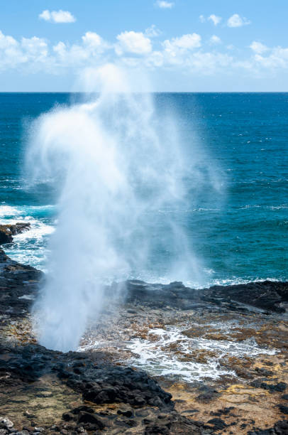 istock Water pushed through a blow hole on Kauai, Hawaii. 1220220117