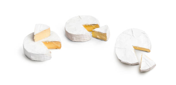 istock Fresh slice Camembert cheese natural on white background 1220220195