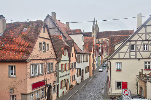 Beautiful Deutsch street of a rothenburg ob der tauber